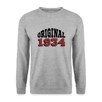 Original 1934 - Sweat-shirt Unisexe - gris chiné - Devant - Alina (178cm) & Michal (187cm)