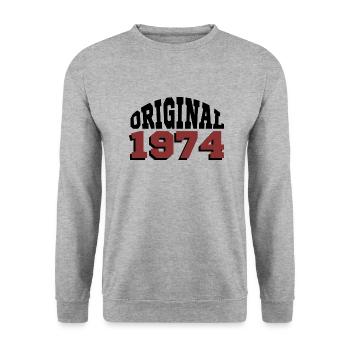 Original 1974 - Unisex Pullover - Weißgrau meliert - Vorne - Alina (178cm) & Michal (187cm)