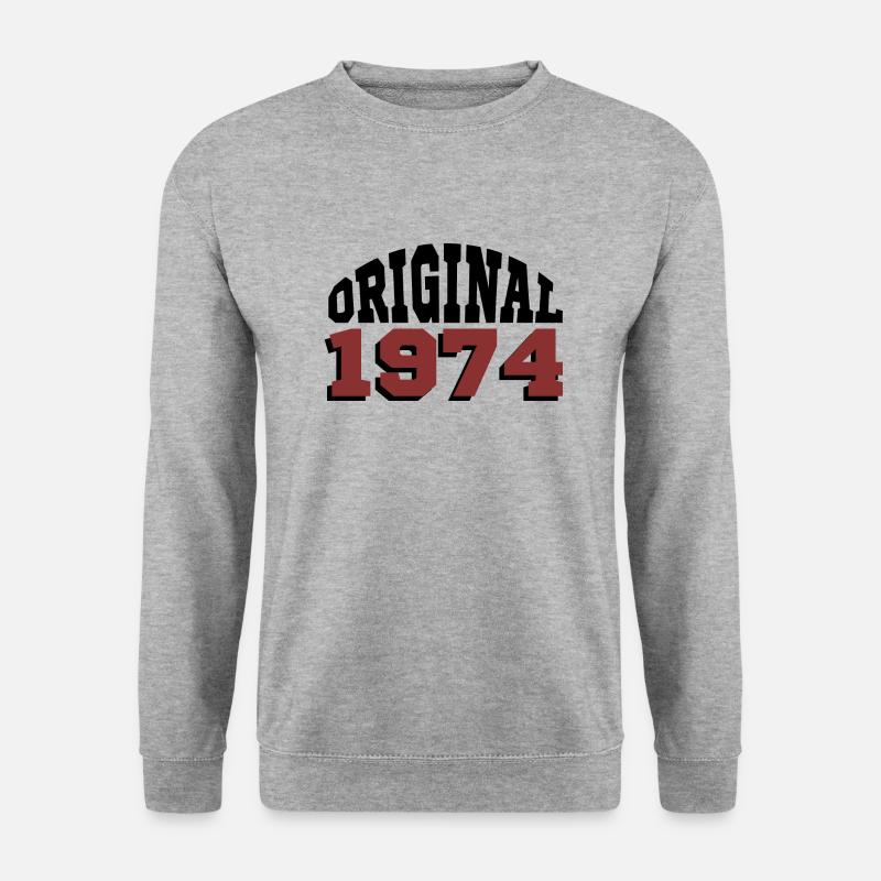 Original 1974 - Unisex Pullover - Weißgrau meliert