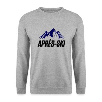 Apres ski berge - Unisex Pullover - Weißgrau meliert - Vorne - Alina (178cm) & Michal (187cm)