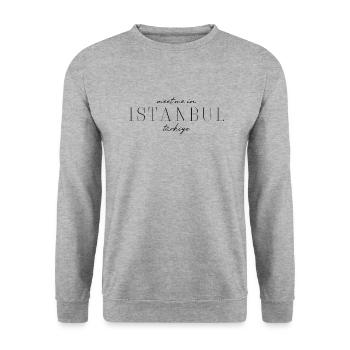 Istanbul Türkiye Stil Design T-Shirt - Unisex Pullover - Weißgrau meliert - Vorne - Alina (178cm) & Michal (187cm)