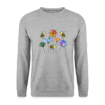 Insekten - Unisex Pullover - Weißgrau meliert - Vorne - Alina (178cm) & Michal (187cm)