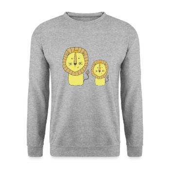 Leo father and son - Unisex Sweatshirt - salt & pepper - Front - Alina (178cm) & Michal (187cm)