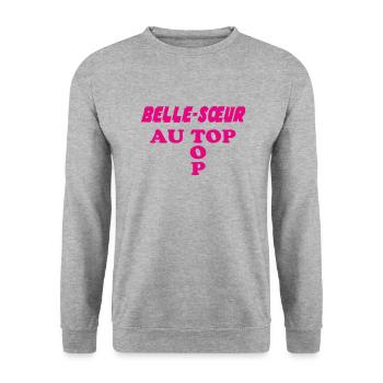 Sister-in-law at the top - Unisex Sweatshirt - salt & pepper - Front - Alina (178cm) & Michal (187cm)