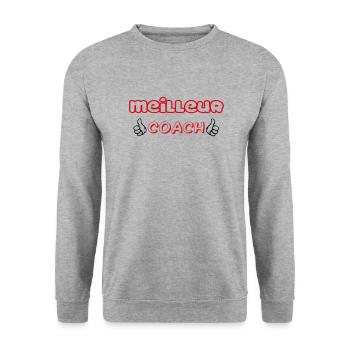 BEST COACH - Unisex Sweatshirt - salt & pepper - Front - Alina (178cm) & Michal (187cm)