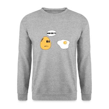 Big Brother Egg - Unisex Sweatshirt - salt & pepper - Front - Alina (178cm) & Michal (187cm)