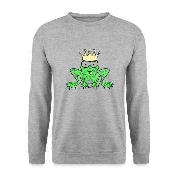 Prince Charming Frog King - Unisex Sweatshirt - salt & pepper - Front - Alina (178cm) & Michal (187cm)