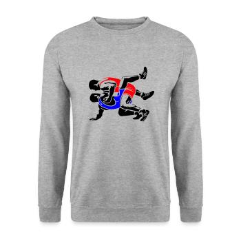 Lutter - Sweat-shirt Unisexe - gris chiné - Devant - Alina (178cm) & Michal (187cm)