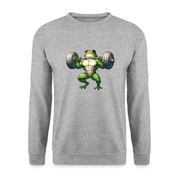 Grenouille Athlétique Déterminée - Sweat-shirt Unisexe - gris chiné - Devant - Alina (178cm) & Michal (187cm)