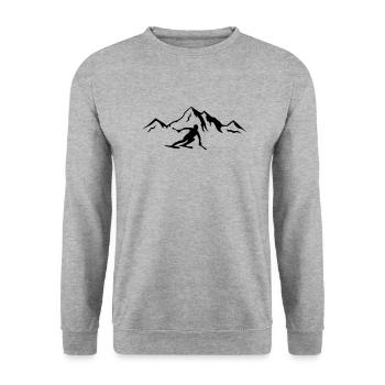 Ski Mountains 01 - Unisex Sweatshirt - salt & pepper - Front - Alina (178cm) & Michal (187cm)