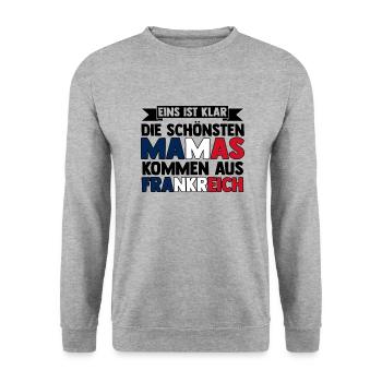 Franzosen Französisch Frankreich - Unisex Pullover - Weißgrau meliert - Vorne - Alina (178cm) & Michal (187cm)
