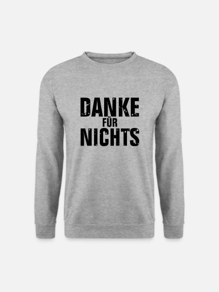 danke für nichts bo schwarz - Unisex Pullover - Weißgrau meliert