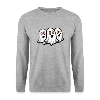 Ghosts Halloween Ghost - Unisex Sweatshirt - salt & pepper - Front - Alina (178cm) & Michal (187cm)