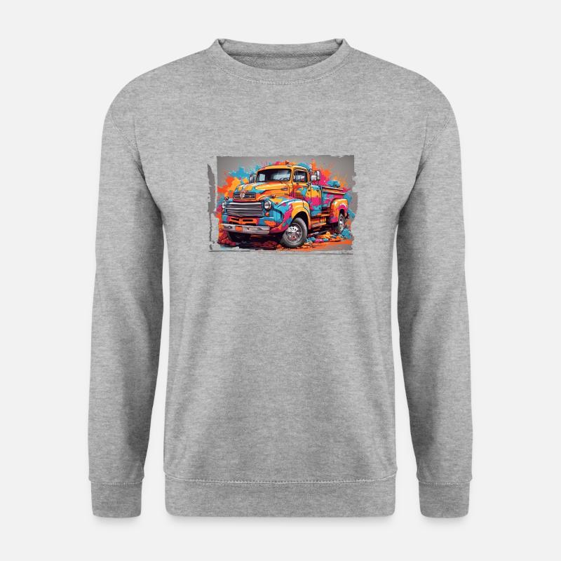 Leben als Lkw-Fahrer - Unisex Pullover - Weißgrau meliert