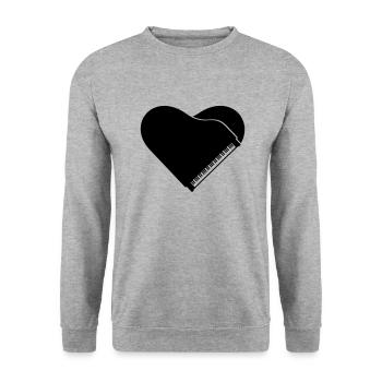 I Love Piano Piano Heart Music Instrument Love - Unisex Sweatshirt - salt & pepper - Front - Alina (178cm) & Michal (187cm)
