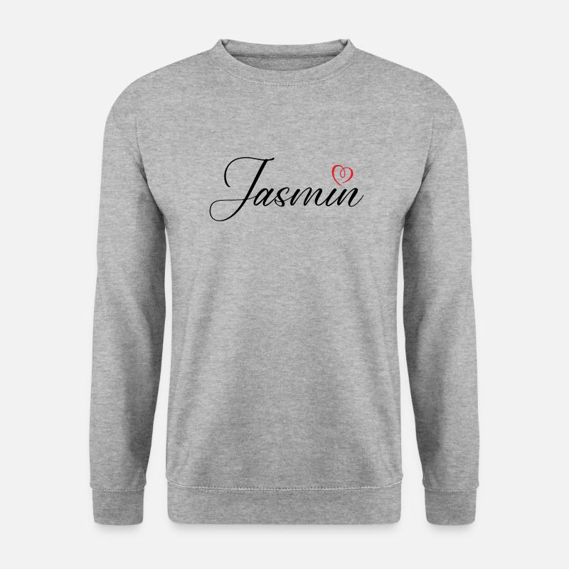jasmin name herz - Unisex Pullover - Weißgrau meliert