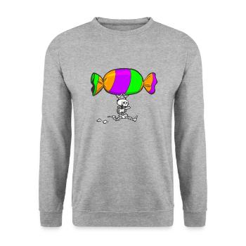 Halloween Skeleton 2 - Unisex Sweatshirt - salt & pepper - Front - Alina (178cm) & Michal (187cm)