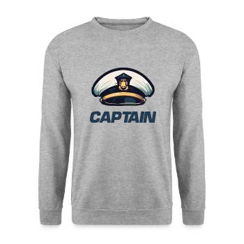 Captain Matrose Mütze - Unisex Pullover - Weißgrau meliert - Vorne - Alina (178cm) & Michal (187cm)