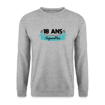 18 years old today. 18 Year Anniversary Gift - Unisex Sweatshirt - salt & pepper - Front - Alina (178cm) & Michal (187cm)