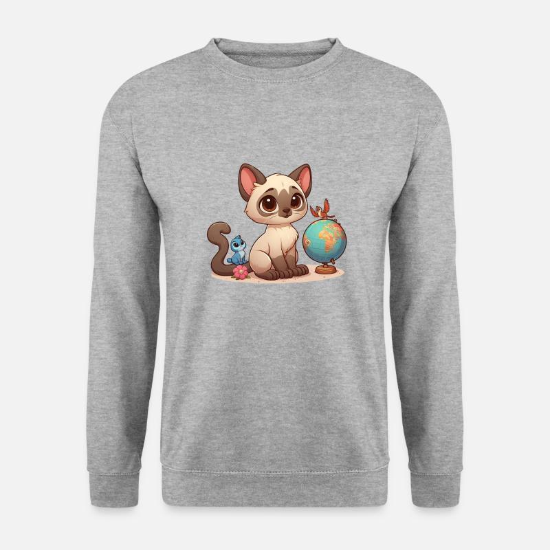Siamesisch 2 - Unisex Pullover - Weißgrau meliert
