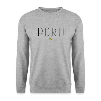 I Love Peru, Design T-Shirt, Outfit - Unisex Sweatshirt - salt & pepper - Front - Alina (178cm) & Michal (187cm)