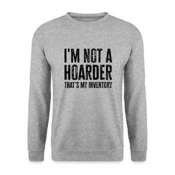 I'm Not A Hoarder That's My Inventory - Unisex Pullover - Weißgrau meliert - Vorne - Alina (178cm) & Michal (187cm)