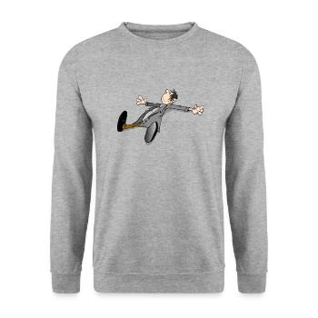 Entspannung - Unisex Pullover - Weißgrau meliert - Vorne - Alina (178cm) & Michal (187cm)
