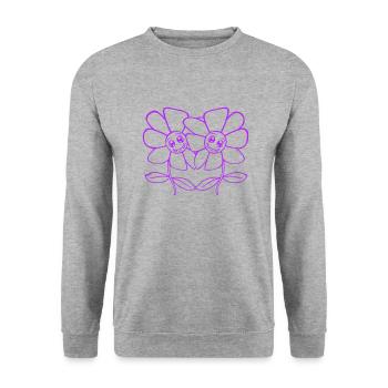 Deux jolies belles fleurs amies - Sweat-shirt Unisexe - gris chiné - Devant - Alina (178cm) & Michal (187cm)