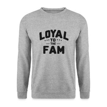 Loyal zur Familie - Unisex Pullover - Weißgrau meliert - Vorne - Alina (178cm) & Michal (187cm)