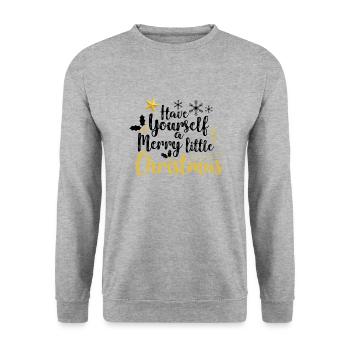 PASSEZ UN JOYEUX PETIT NOËL - Sweat-shirt Unisexe - gris chiné - Devant - Alina (178cm) & Michal (187cm)