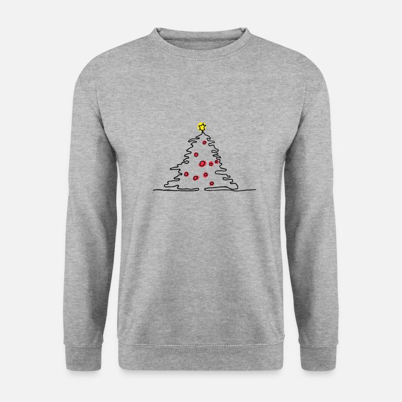 Christmas tree line - Unisex Pullover - Weißgrau meliert