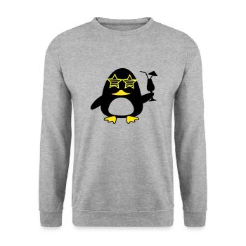 beach duck - Unisex Pullover - Weißgrau meliert - Vorne - Alina (178cm) & Michal (187cm)
