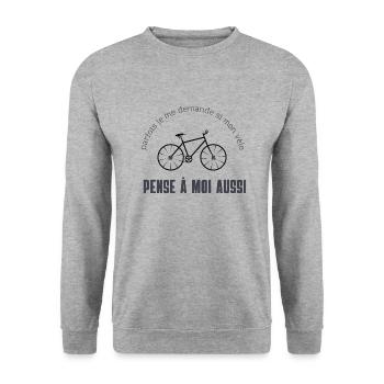 Sometimes I wonder if my bike gift t-shirt - Unisex Sweatshirt - salt & pepper - Front - Alina (178cm) & Michal (187cm)