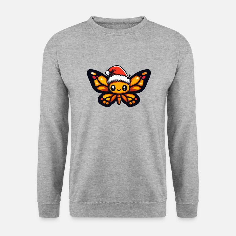 Schmetterling Weihnachten - Unisex Pullover - Weißgrau meliert