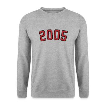 Année de naissance sport 2005 - Sweat-shirt Unisexe - gris chiné - Devant - Alina (178cm) & Michal (187cm)