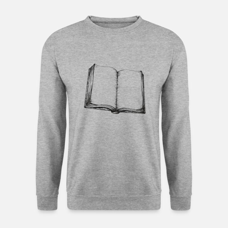 Leeres Buch einer Leseratte - Unisex Pullover - Weißgrau meliert