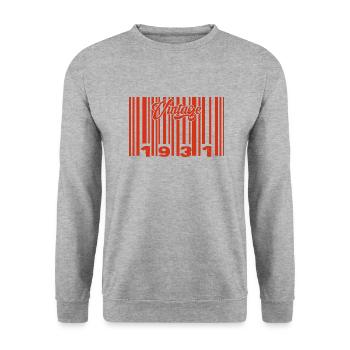 vintage 1931 né en 1931 94 ans bar code anniversai - Sweat-shirt Unisexe - gris chiné - Devant - Alina (178cm) & Michal (187cm)