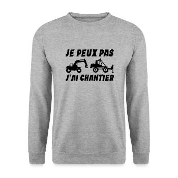 I can't I have site work - Unisex Sweatshirt - salt & pepper - Front - Alina (178cm) & Michal (187cm)