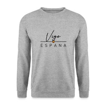 Spain - Vigo - Spanien - Espana - Unisex Pullover - Weißgrau meliert - Vorne - Alina (178cm) & Michal (187cm)