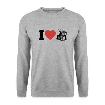 I Love Beach Chair - Heart - Hobby - Unisex Sweatshirt - salt & pepper - Front - Alina (178cm) & Michal (187cm)