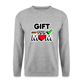 Valentine's Day Gift for Mom happy Valentine's Day - Sweat-shirt Unisexe - gris chiné - Devant - Alina (178cm) & Michal (187cm)