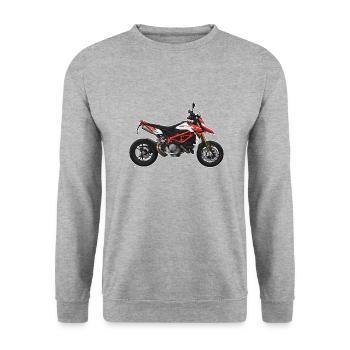 Superbike // Illustration - Unisex Pullover - Weißgrau meliert - Vorne - Alina (178cm) & Michal (187cm)
