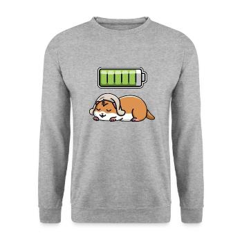 Hamster Sleeping Recharging Night Bedtime - Unisex Pullover - Weißgrau meliert - Vorne - Alina (178cm) & Michal (187cm)