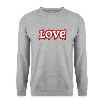 LOVE – When love melts your heart - Unisex Sweatshirt - salt & pepper - Front - Alina (178cm) & Michal (187cm)