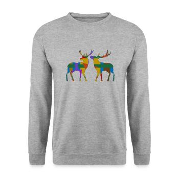 Cerf - Sweat-shirt Unisexe - gris chiné - Devant - Alina (178cm) & Michal (187cm)