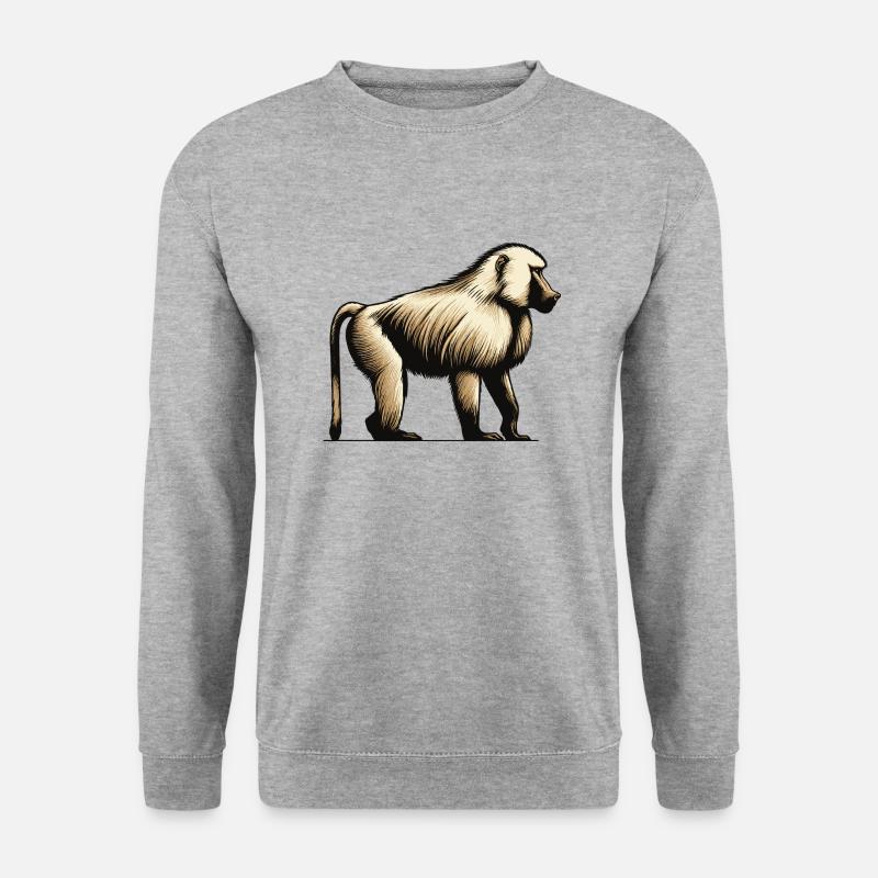 Pavian - Unisex Pullover - Weißgrau meliert