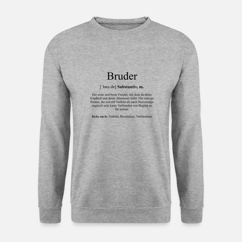 Bruder Definition Dictionary - Unisex Pullover - Weißgrau meliert