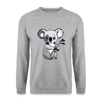 I love Koala - Pet Design - Unisex Pullover - Weißgrau meliert - Vorne - Alina (178cm) & Michal (187cm)