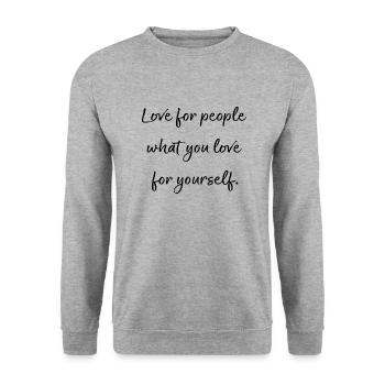Love for the people - Unisex Sweatshirt - salt & pepper - Front - Alina (178cm) & Michal (187cm)