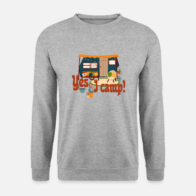 Romantisk Trailer - Ja Jeg camperer 1 - Unisex sweater - hvidgrå meleret
